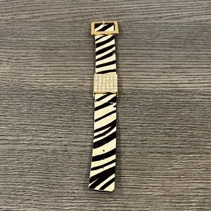 Vintage Zebra Print Bracelet with Gold Buckle